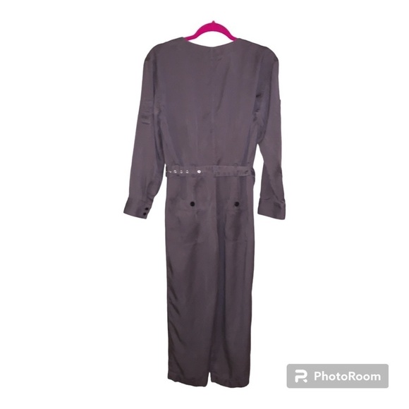 Club Monaco utility jumpsuit size 6 gray belted designer FLAWED* AS IS - Picture 13 of 13